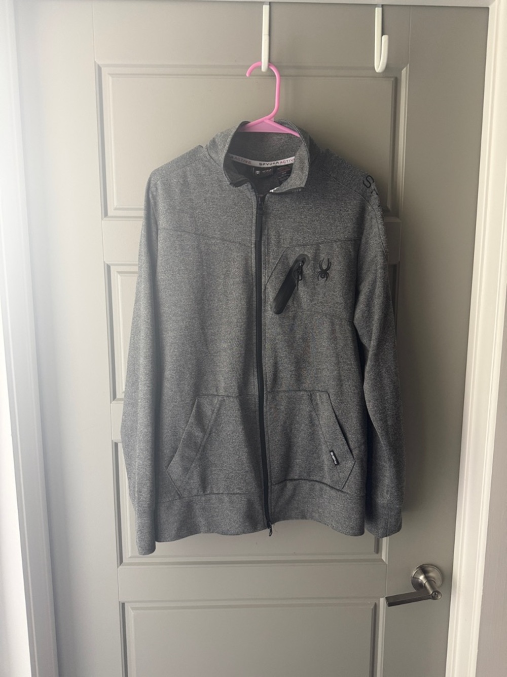 Spyder Heather Gray Full-Zip Softshell Jacket - image 1